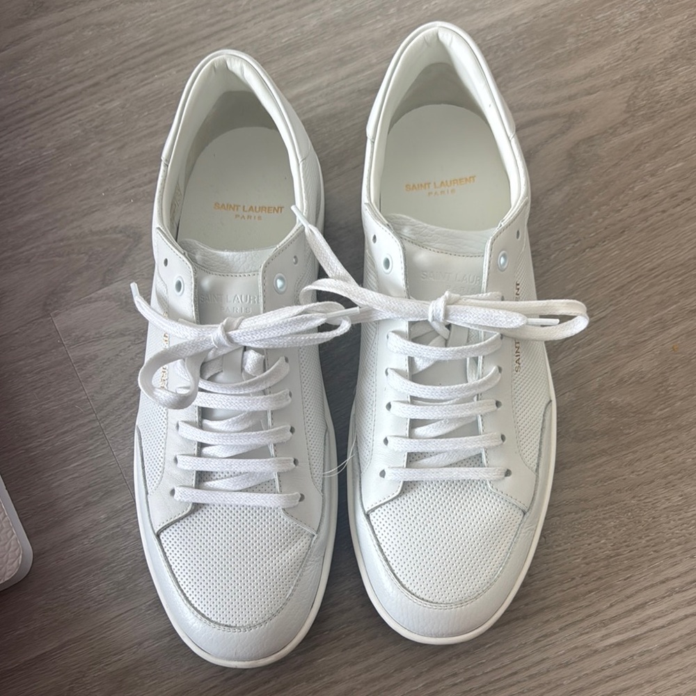 Saint Laurent Classic White Leather Sneakers